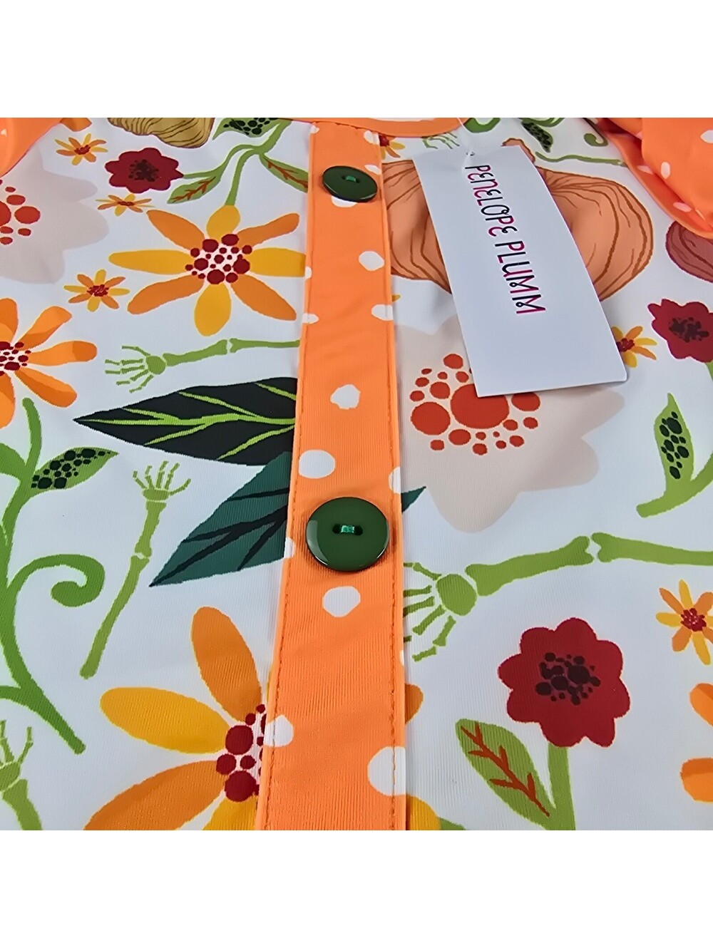 Penelope Plumm Girls Pumpkin Floral Fall Dress Orange Long Sleeve NWT Size 3T - Picture 7 of 8